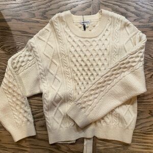 Vigoss Ivory Cable Knit Sweater
